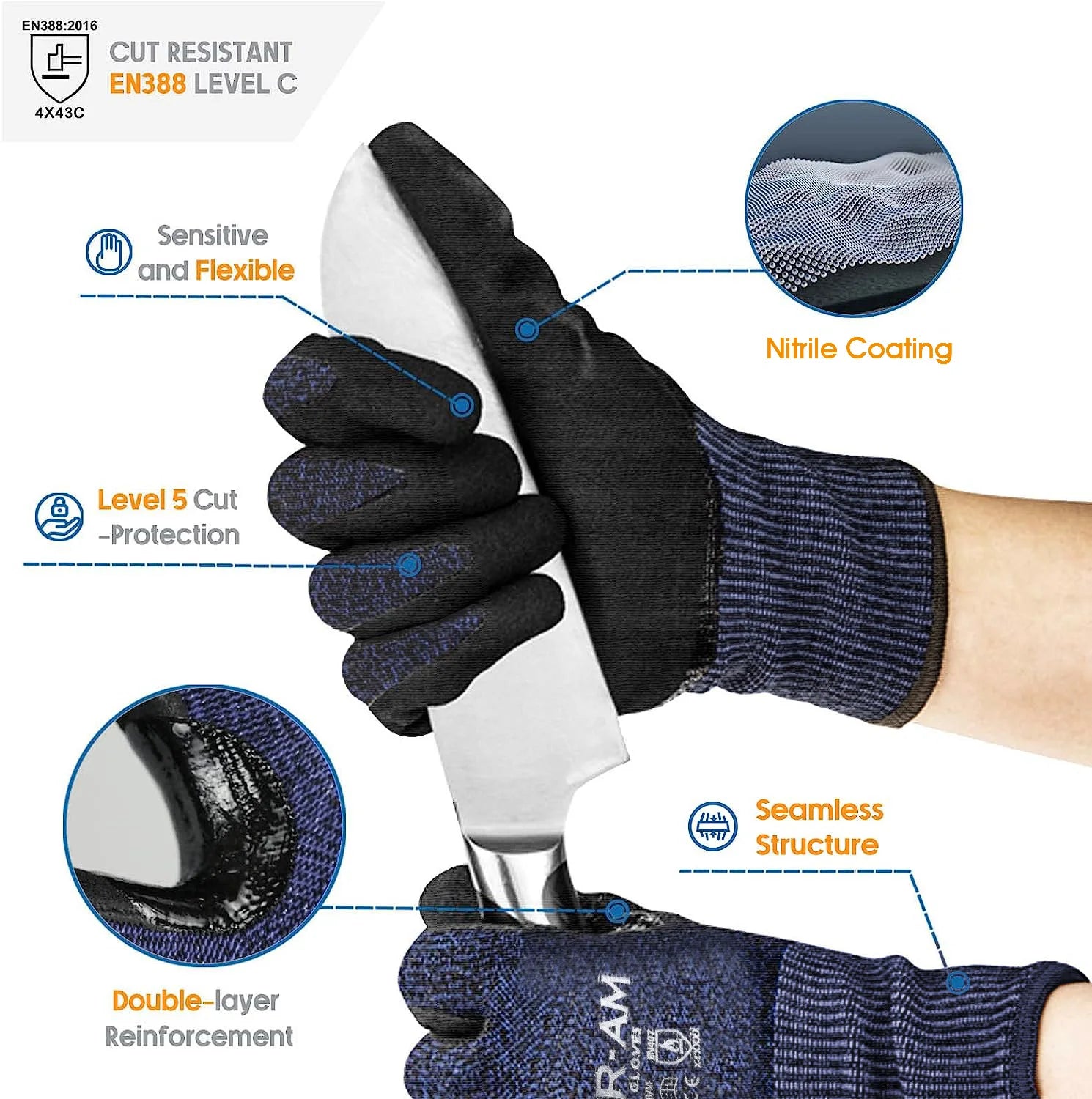 Cut-Resistant Gloves, Non-Slip Grip, Durable & Breathable