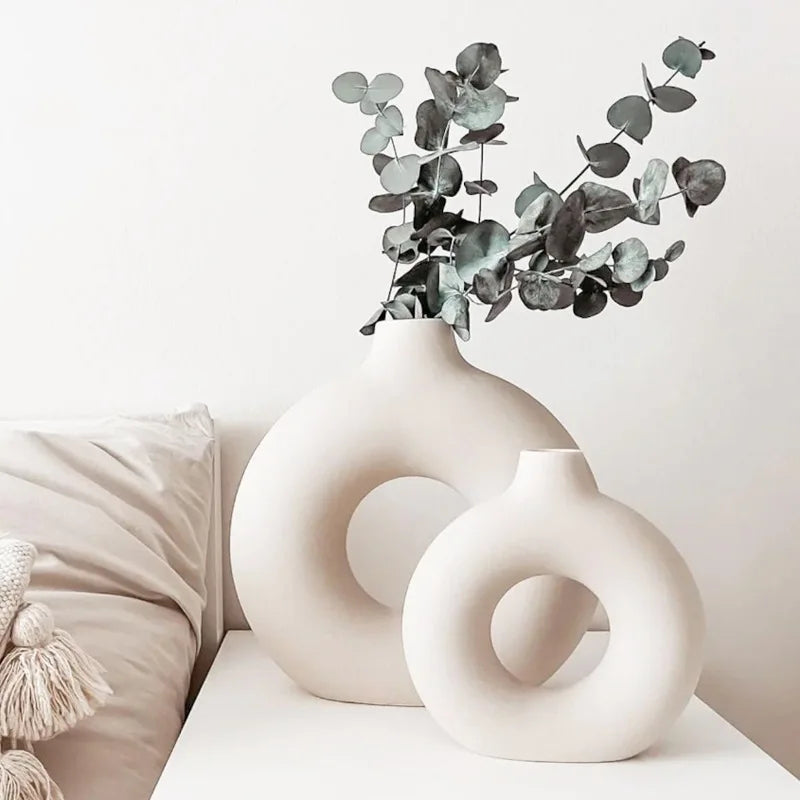 Circular Ceramic Flower Vase
