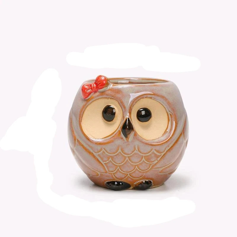 Owl Ceramic Flower Pot